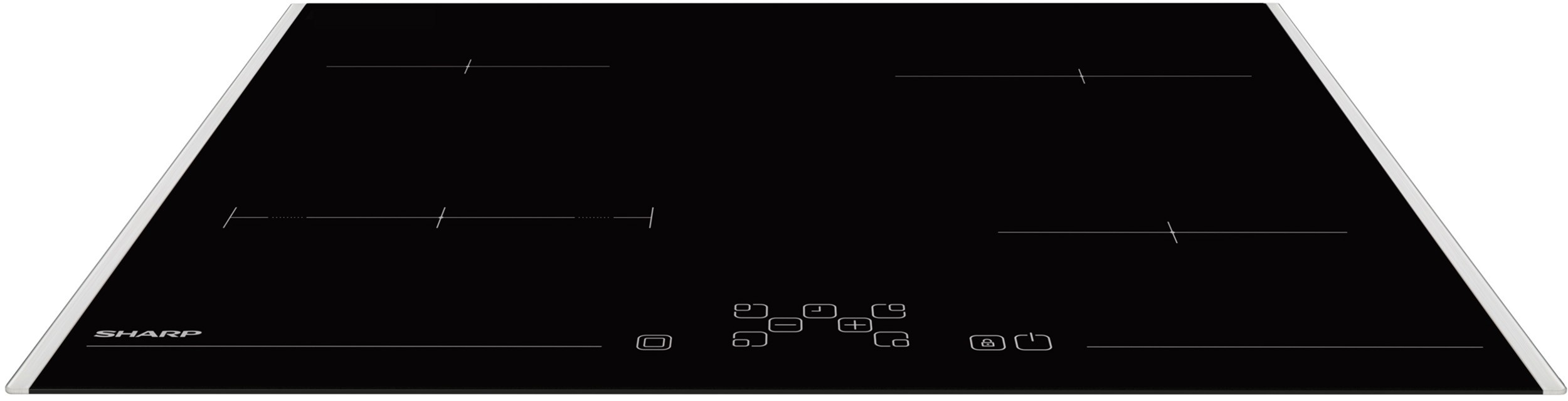 Plaque vitroceramique SHARP 4 Foyers, 5900W, 60cm, Noir - KH6V08FT0K