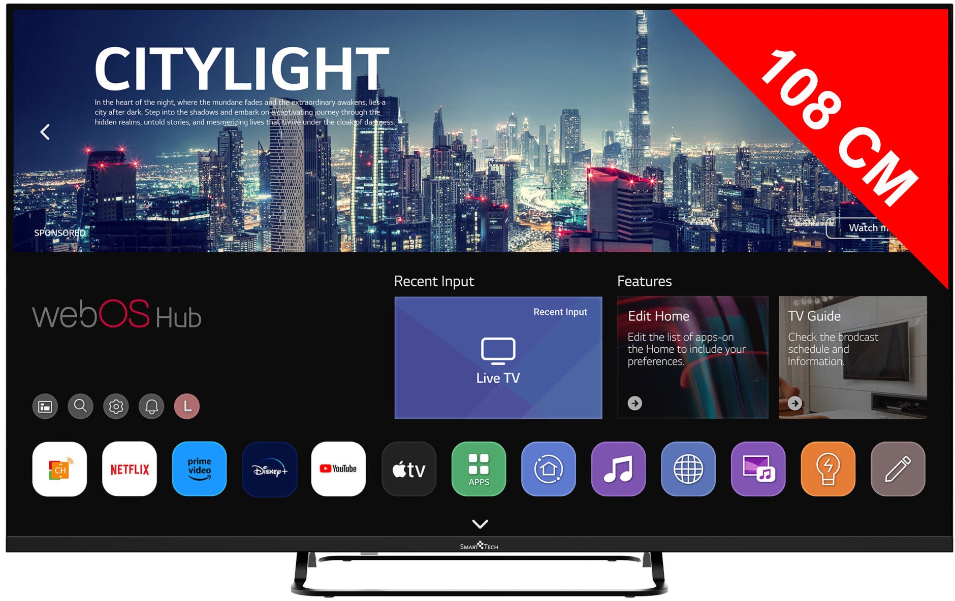 TV QLED 4K 108 cm SMART TECH - 43QW02V TV QLED 4K 108 cm SMART TECH - 43QW02V
