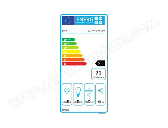Groupe filtrant ELICA , 3 vitesses, 60cm, Noir - PRF0166822