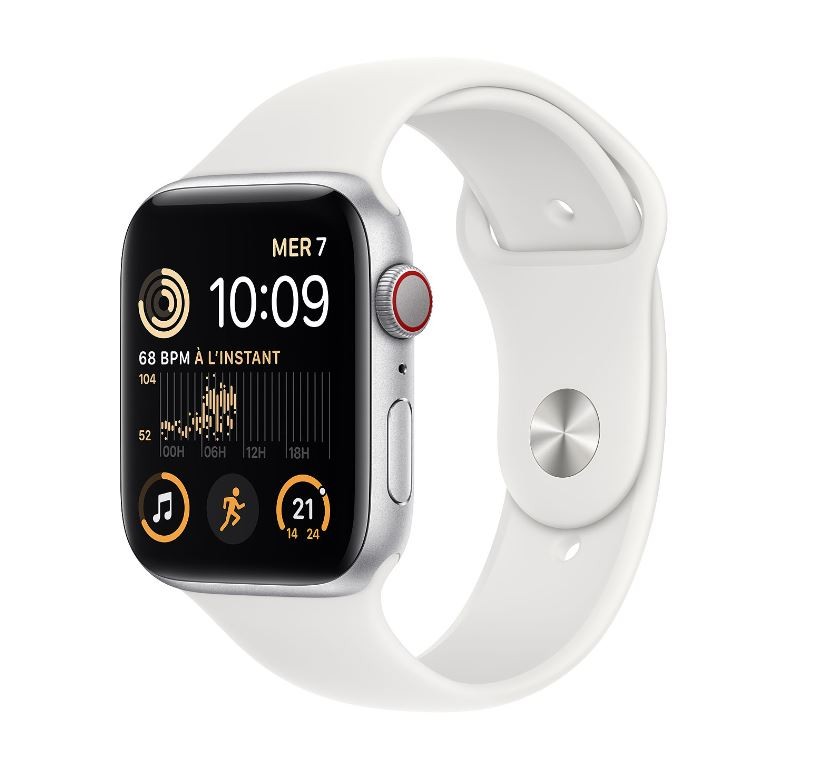 APPLE Montre connectée Apple Watch SE GPS + Cellular 44 mm Aluminium - WATCHSE-MNQ23NF-2022