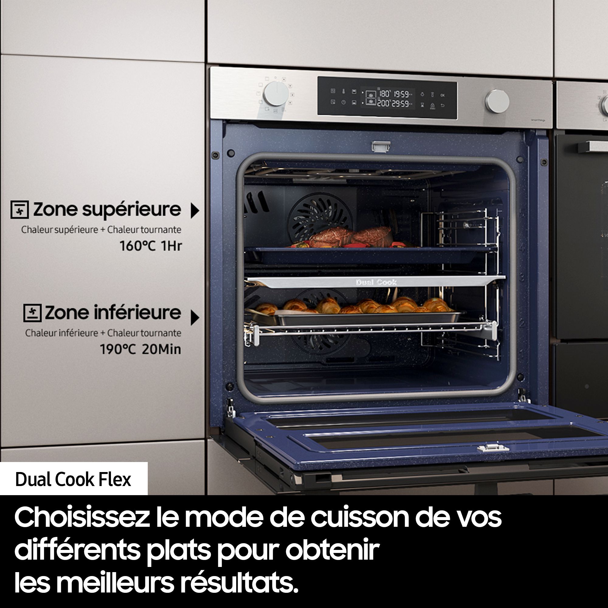 Four encastrable pyrolyse SAMSUNG Chaleur tournante Vapeur 76 L Noir - NV7B4450VCB/U1