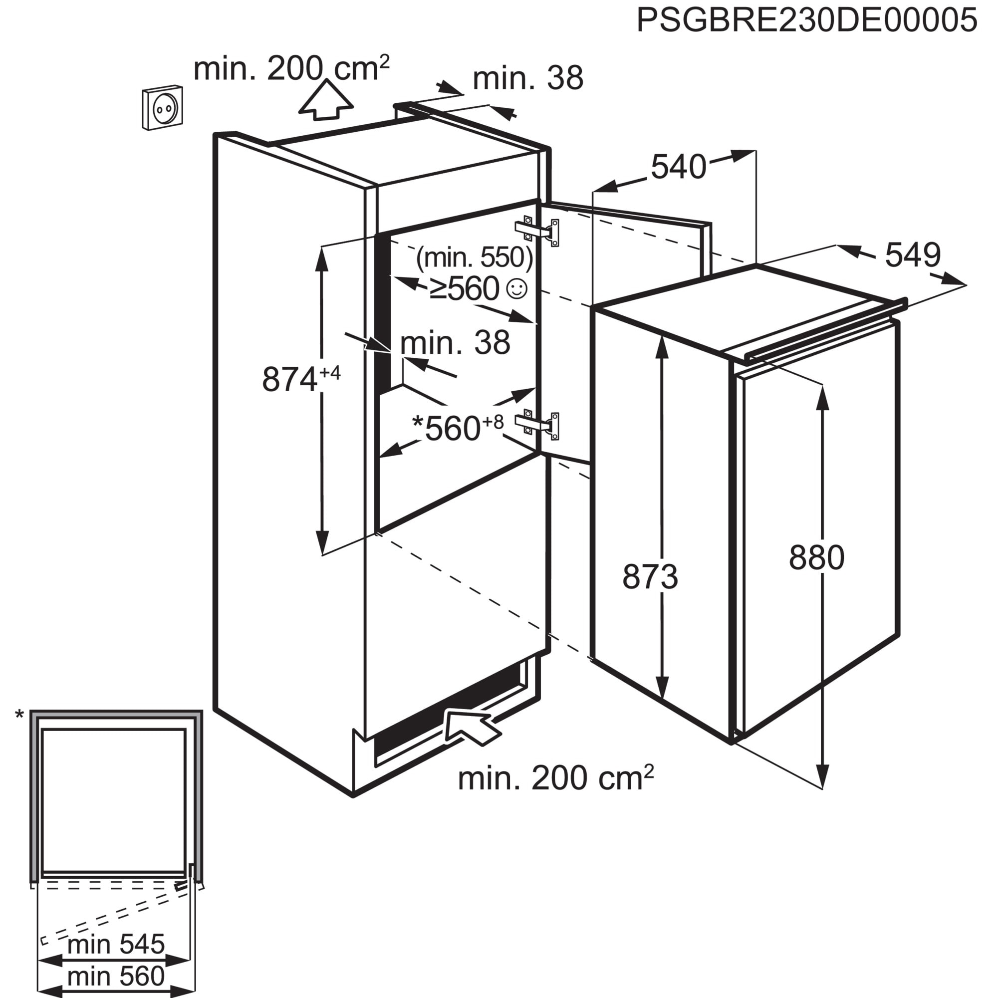 Réfrigérateur encastrable 1 porte FAURE Froid Statique 110L - FEAN88ES Réfrigérateur encastrable 1 porte FAURE Froid Statique 110L - FEAN88ES
