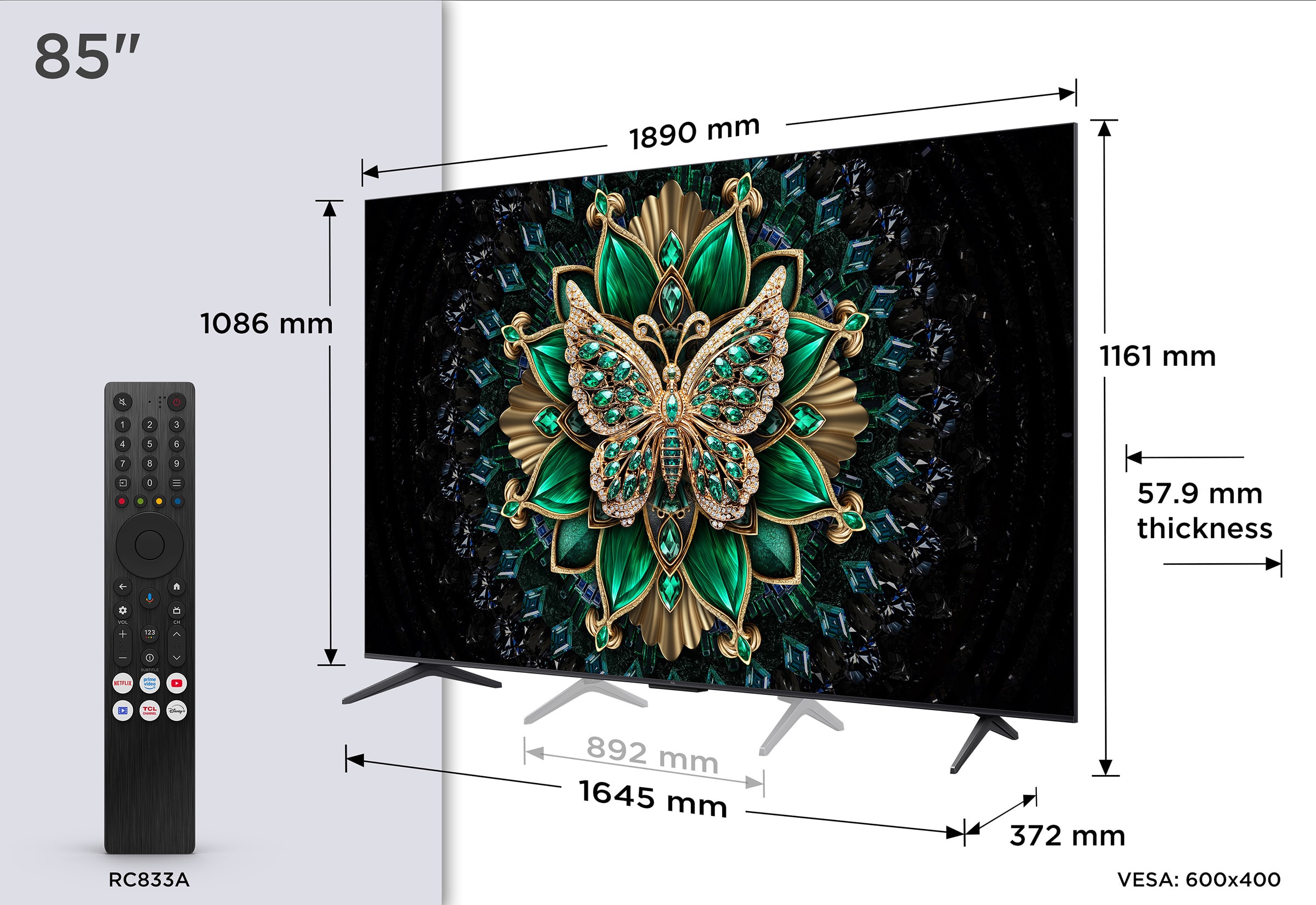 TV Mini LED 4K 215 cm TCL - 85C61K TV Mini LED 4K 215 cm TCL - 85C61K