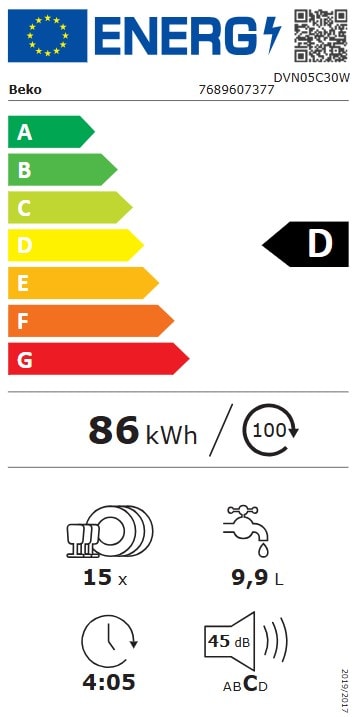 Lave vaisselle 60 cm BEKO 13 couverts Blanc - DVN05C30W
