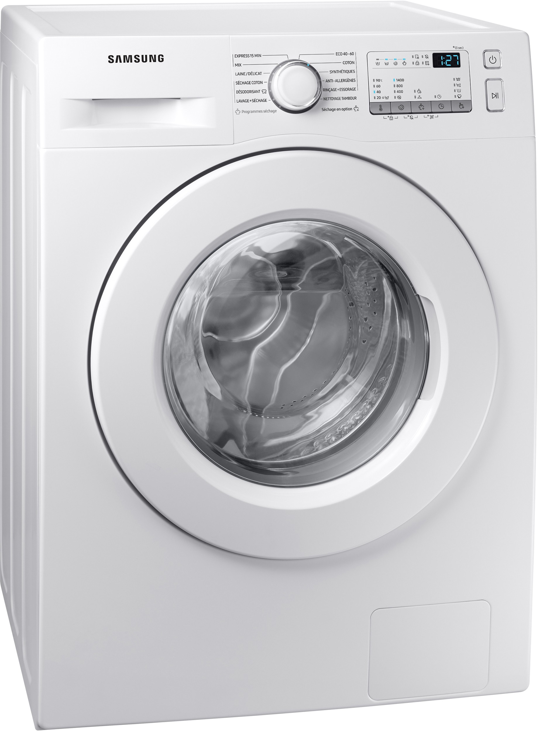 Lave linge sechant Frontal SAMSUNG Ecobubble, 1400 trs/mn, 8/5kg, Blanc - WD80T4046EWEF