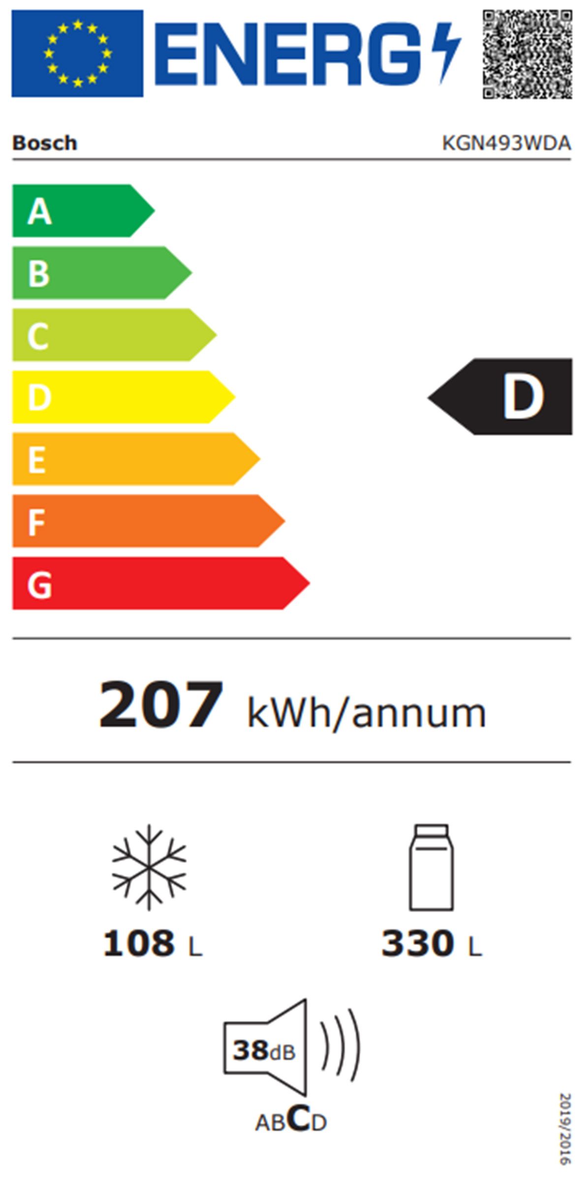 Réfrigérateur congélateur bas BOSCH  - KGN493WDA