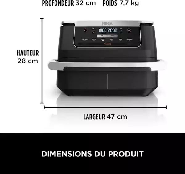 Friteuse à air chaud NINJA AirFryer 6.6L 2470W Double compartiment - AF550EU