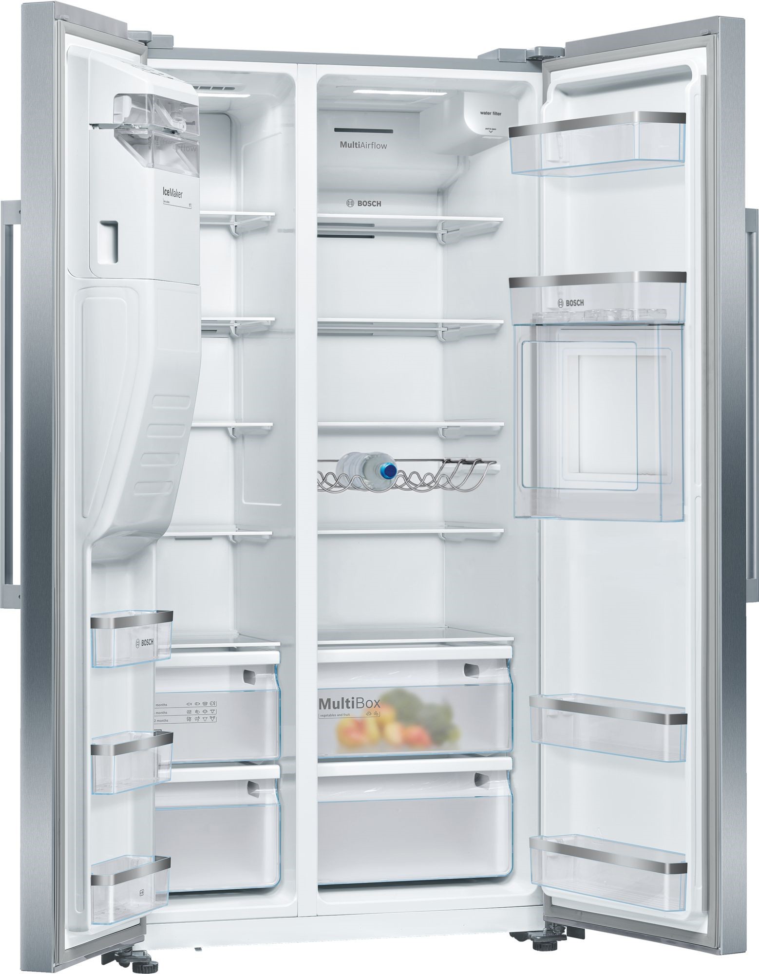 BOSCH Réfrigérateur américain NoFrost MultiAirFlow 531L Inox - KAG93AIEP