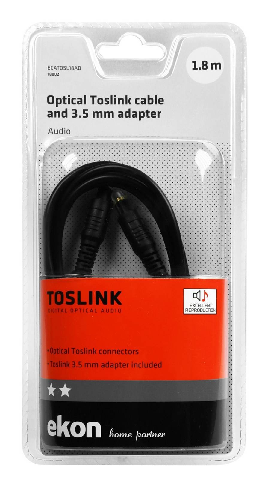 SBS Câble optique Câble optique Toslink et adaptateur Toslink 3,5 mm - CABL-JACKTOSLINK1/8M