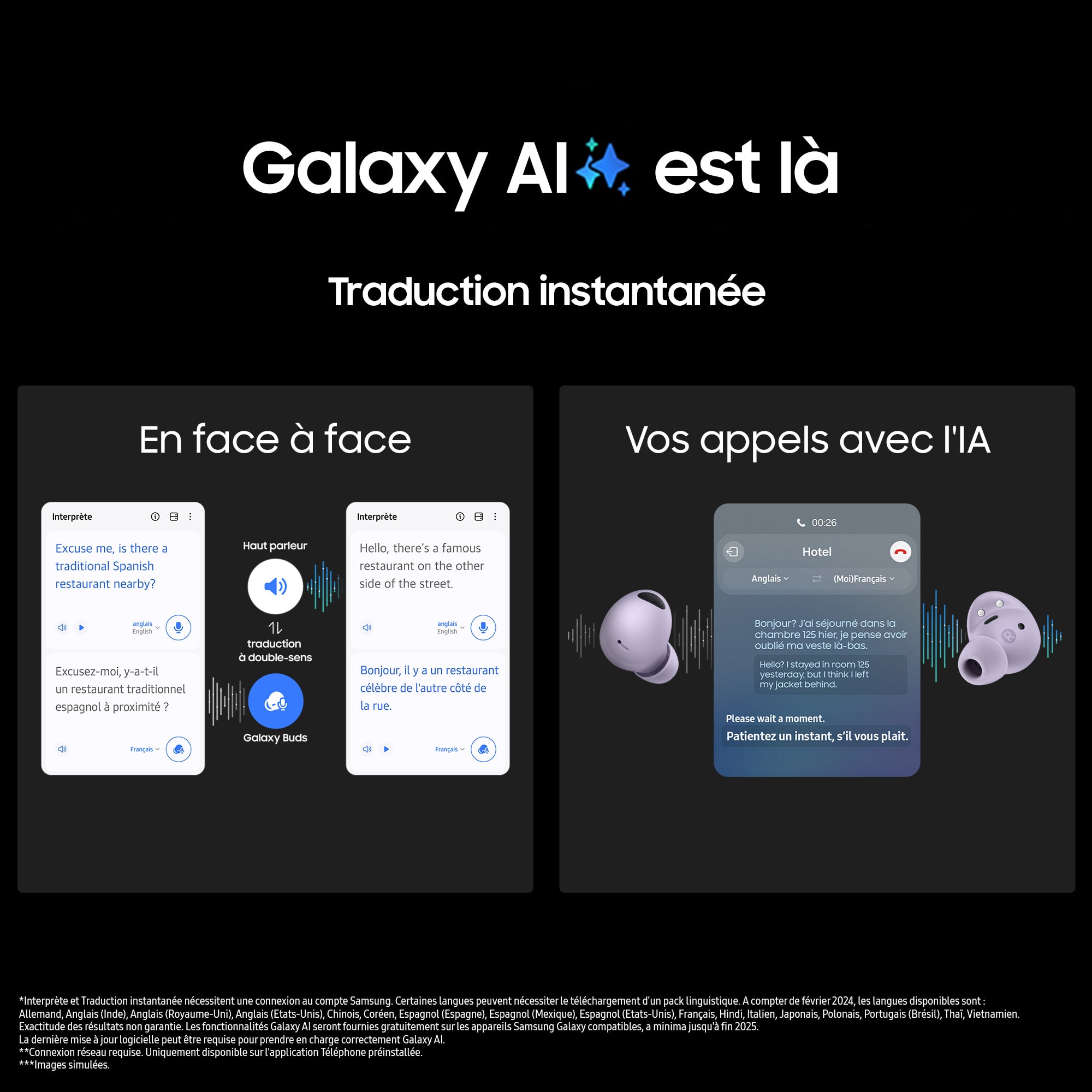 Ecouteurs True Wireless SAMSUNG Galaxy Buds 2 Pro Lavande - SM-R510NLVAXEF Ecouteurs True Wireless SAMSUNG Galaxy Buds 2 Pro Lavande - SM-R510NLVAXEF