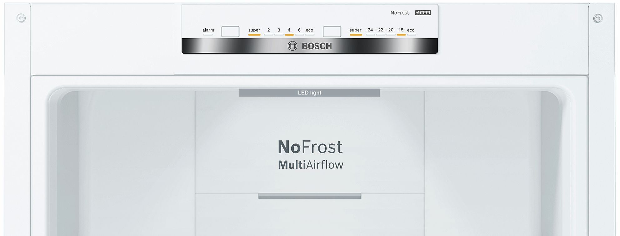 BOSCH Réfrigérateur congélateur bas Série 4 No Frost MultiAirflow 324L Blanc - KGN36VWED