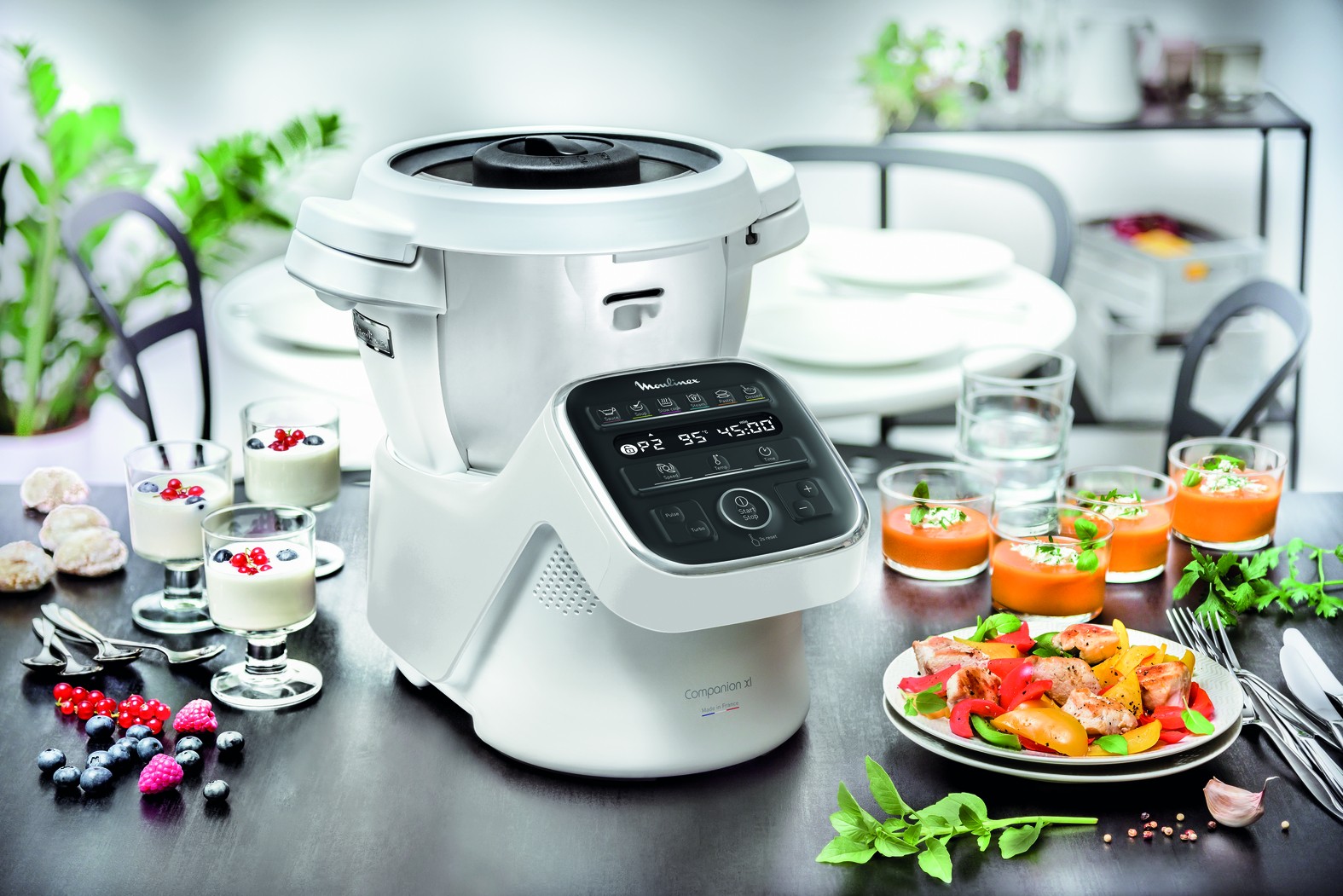 Robot cuiseur MOULINEX COMPANION XL 1550W Blanc Gris - HF80CB10