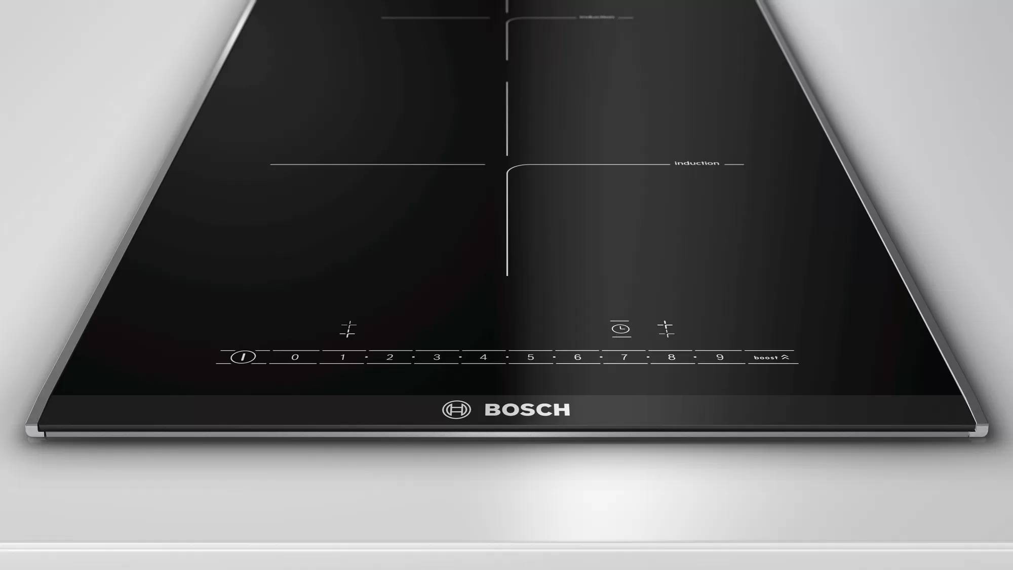 Domino induction BOSCH Série 6 2 foyers 3700W 30cm Noir - PIB375FB1E