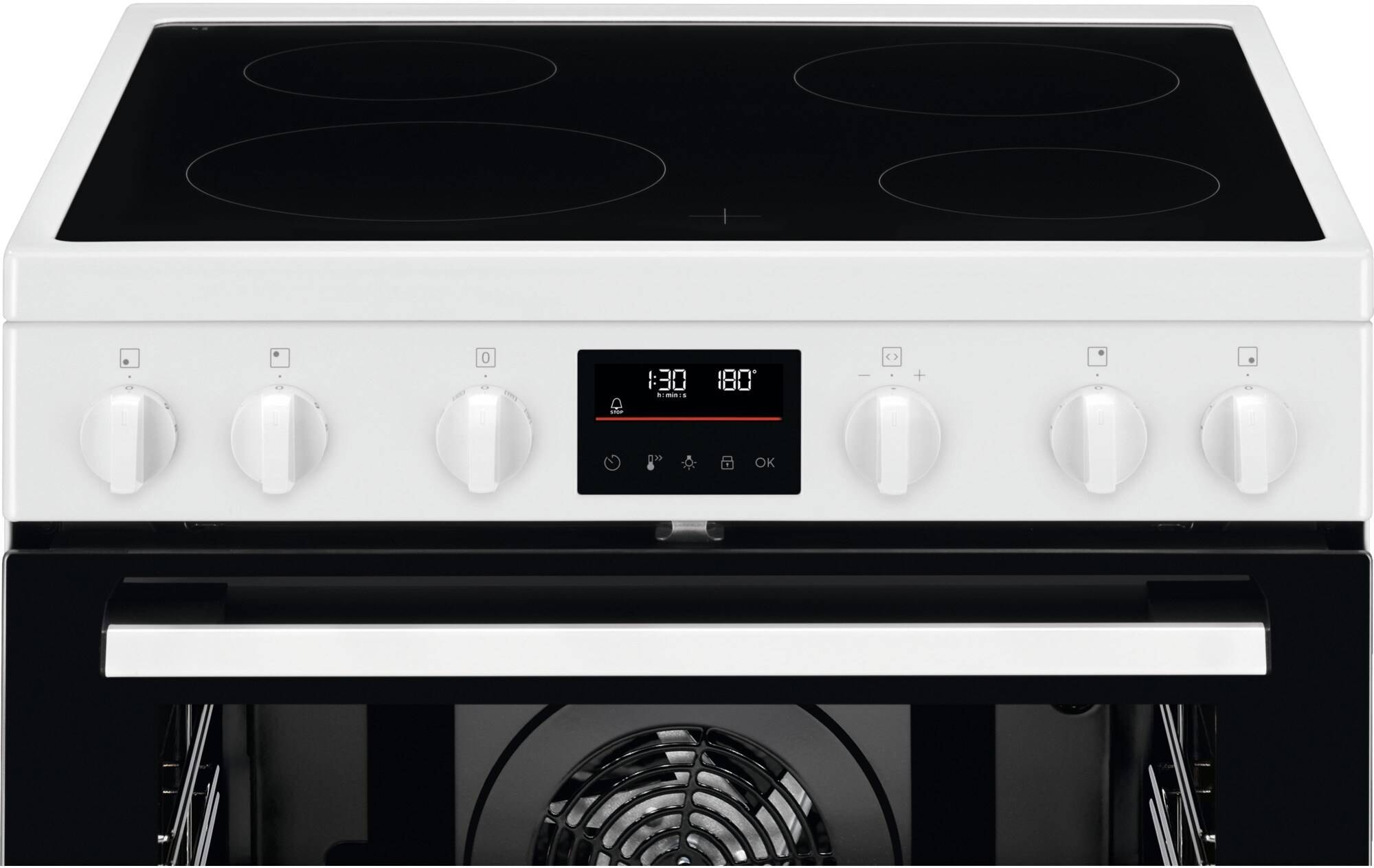 Cuisiniere vitroceramique ELECTROLUX 4 Foyers 73L Blanc - LKR64890AW Cuisiniere vitroceramique ELECTROLUX 4 Foyers 73L Blanc - LKR64890AW
