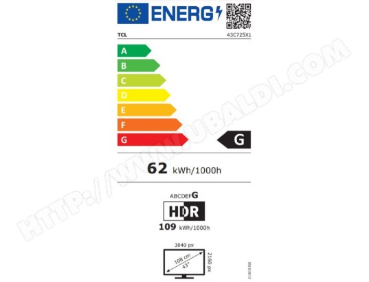 TV QLED 4K 108 cm TCL - 43C725 TV QLED 4K 108 cm TCL - 43C725