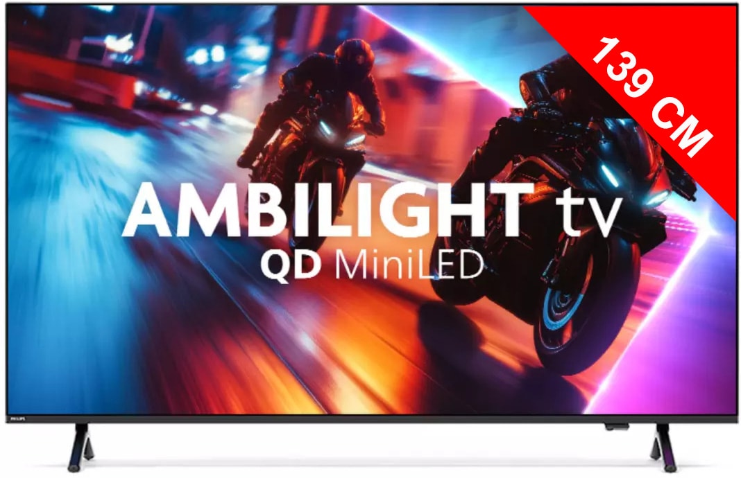 TV Mini LED 4K 139 cm PHILIPS 55" 4K 144Hz Noir 55MLED910