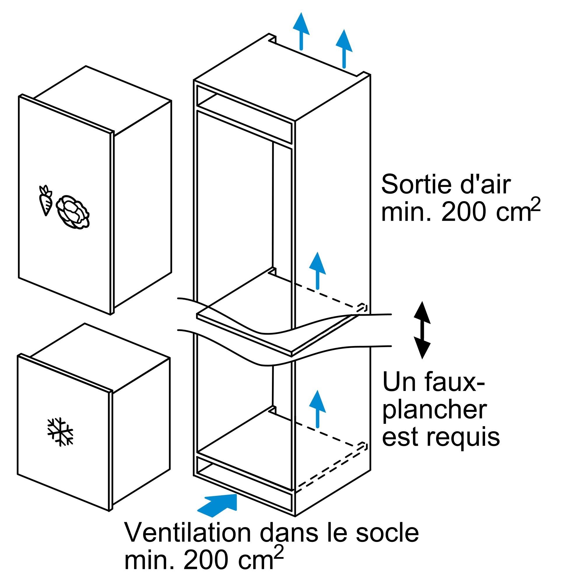 Congélateur encastrable top BOSCH Série 6 Low Frost Fresh Sense 97L - GIV21AFE0 Congélateur encastrable top BOSCH Série 6 Low Frost Fresh Sense 97L - GIV21AFE0