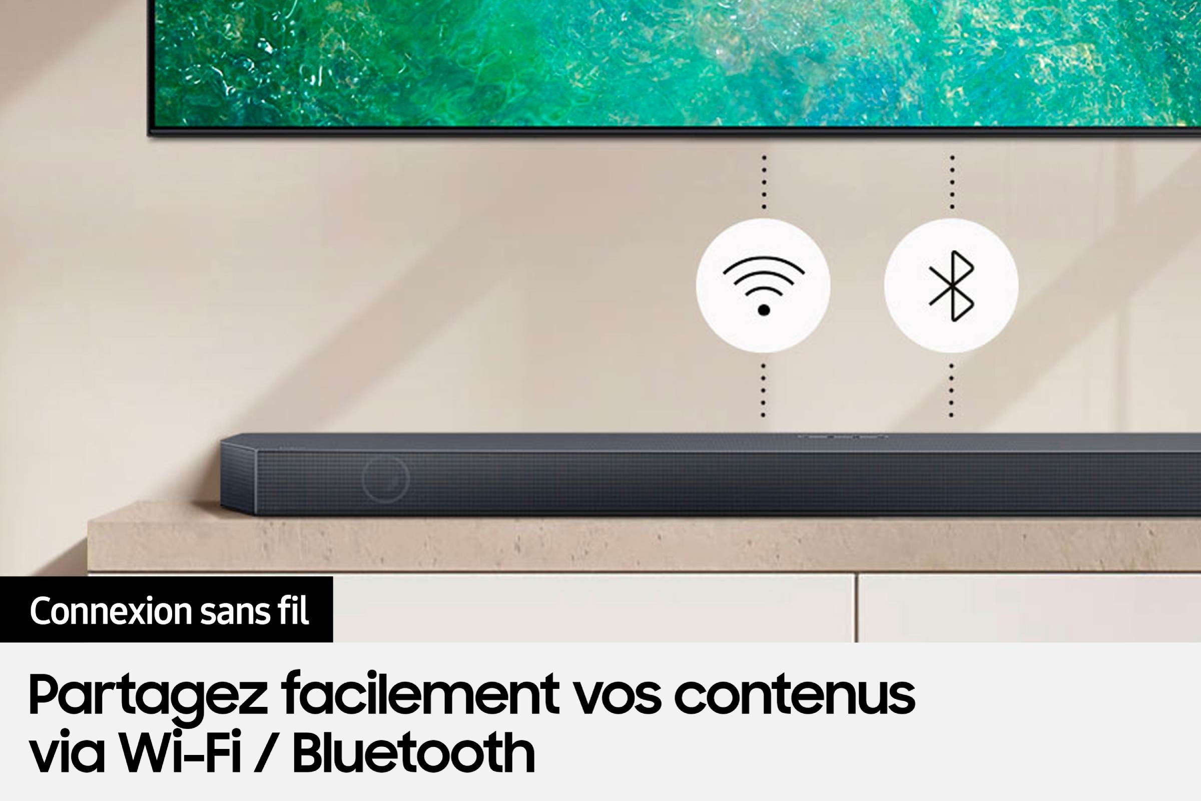 SAMSUNG Barre de son Sans fil Q-Series 3.1.2Ch Dolby Atmos Noir - HW-Q700C
