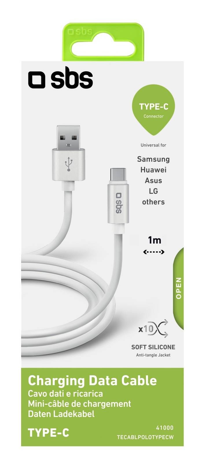 Câble USB SBS Câble de données et de chargement Type C, Collection Polo - CABL-USB-TYPEC-POLO