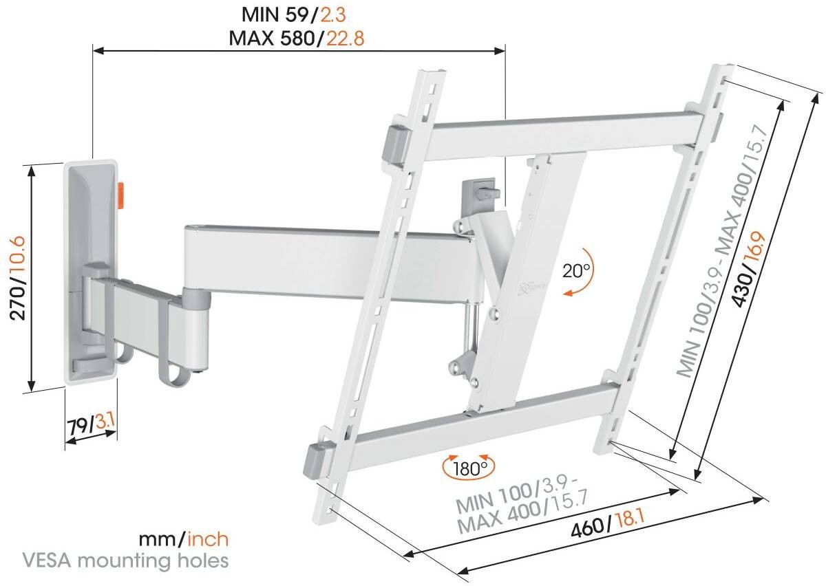 Support mural VOGEL'S  - TVM3445WHT