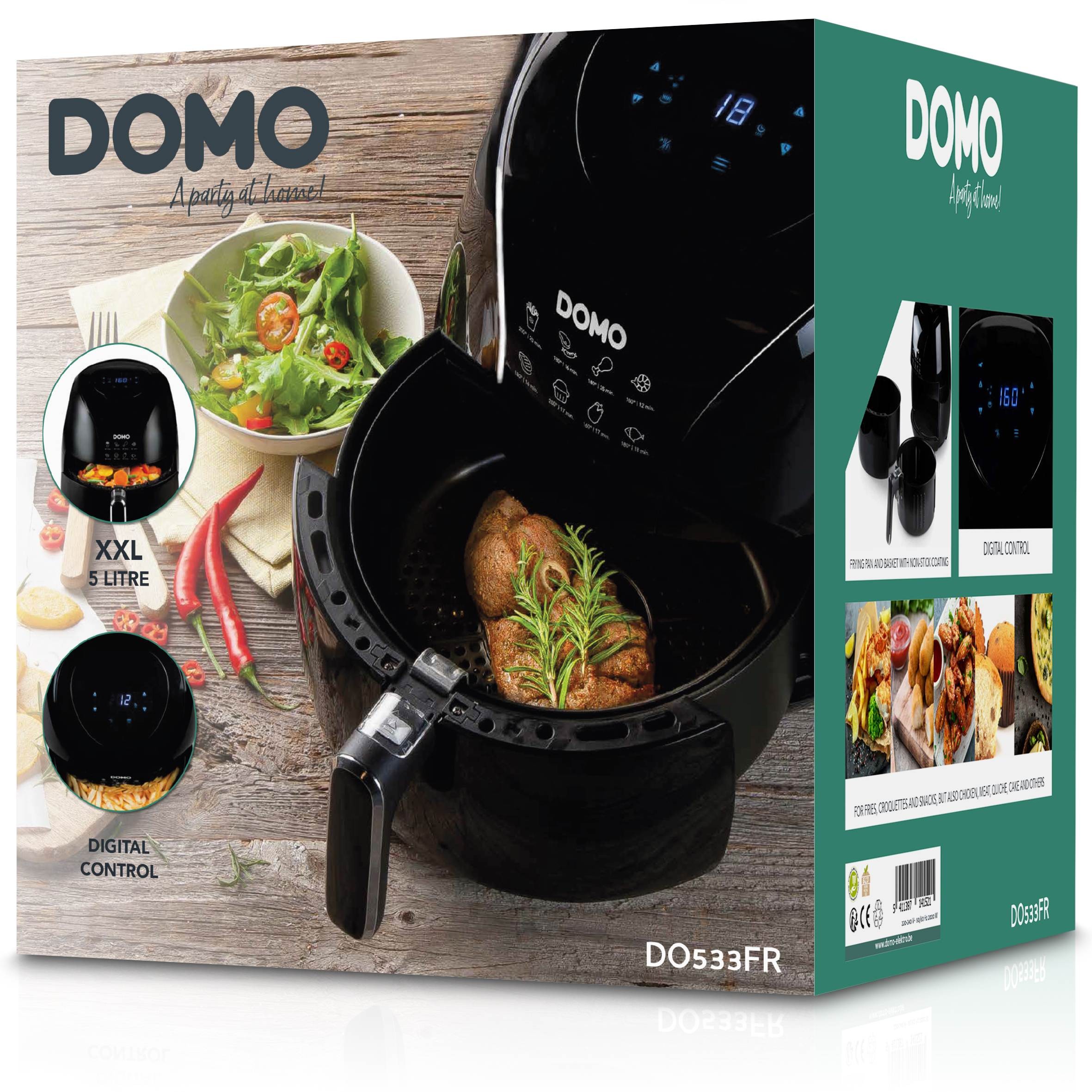 Friteuse à air chaud DOMO Air Fryer 2000W 5L - DO533FR Friteuse à air chaud DOMO Air Fryer 2000W 5L - DO533FR