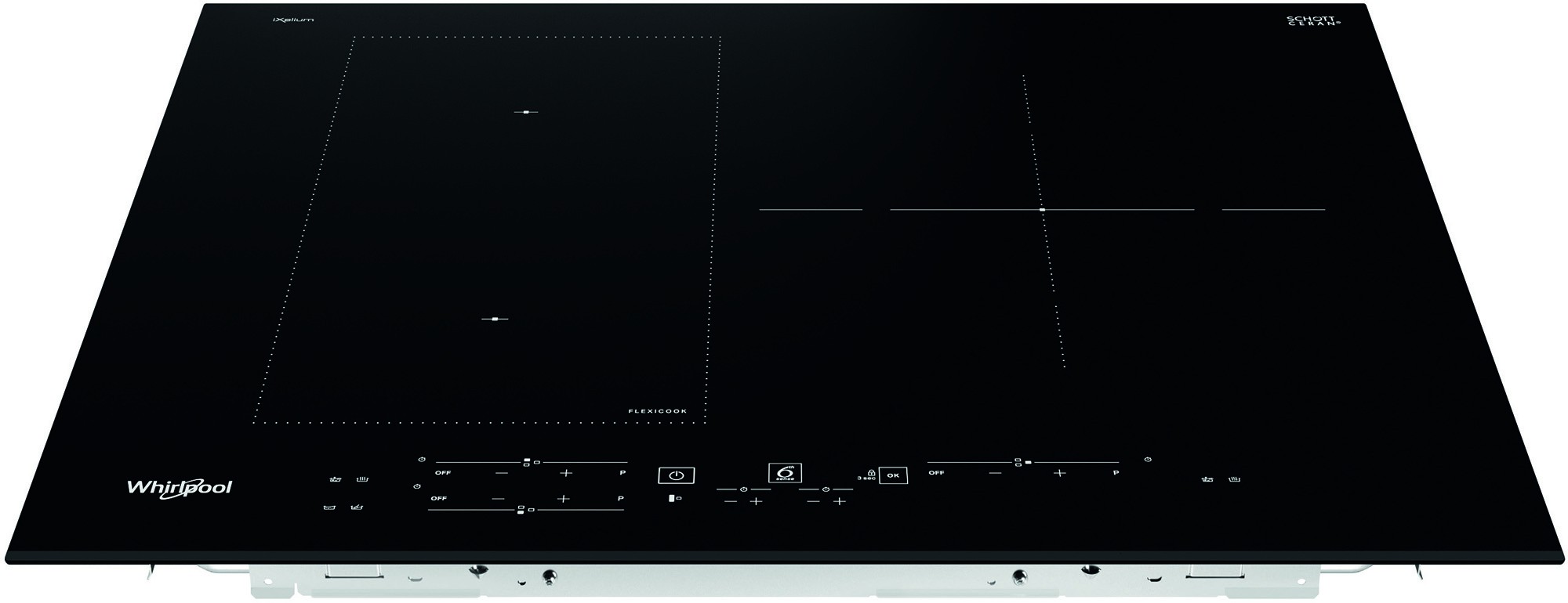 Plaque induction WHIRLPOOL 6ème sens 3 foyer dont 1 extensible 65cm Noir - WLB3965BFIXL Plaque induction WHIRLPOOL 6ème sens 3 foyer dont 1 extensible 65cm Noir - WLB3965BFIXL