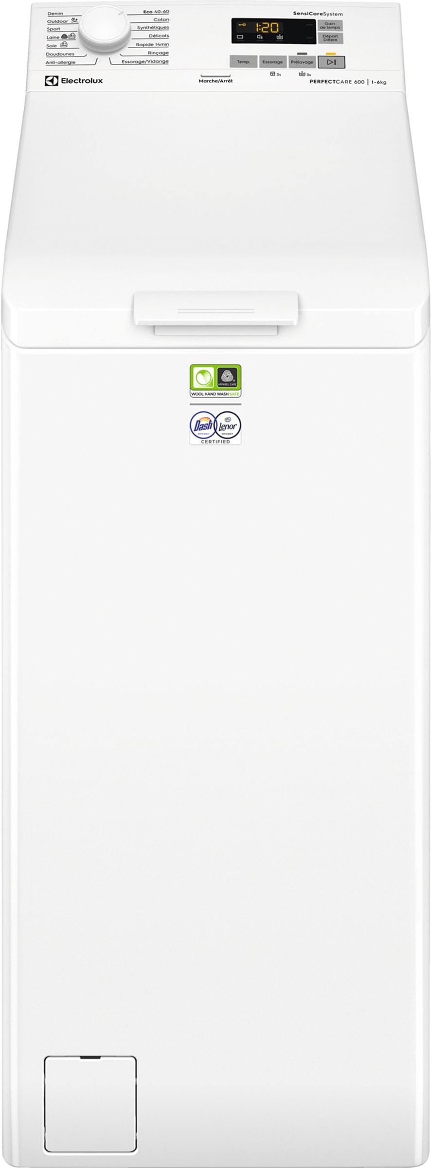 Lave linge Top ELECTROLUX 6kg 1200trs/min Blanc EW6T3164AB