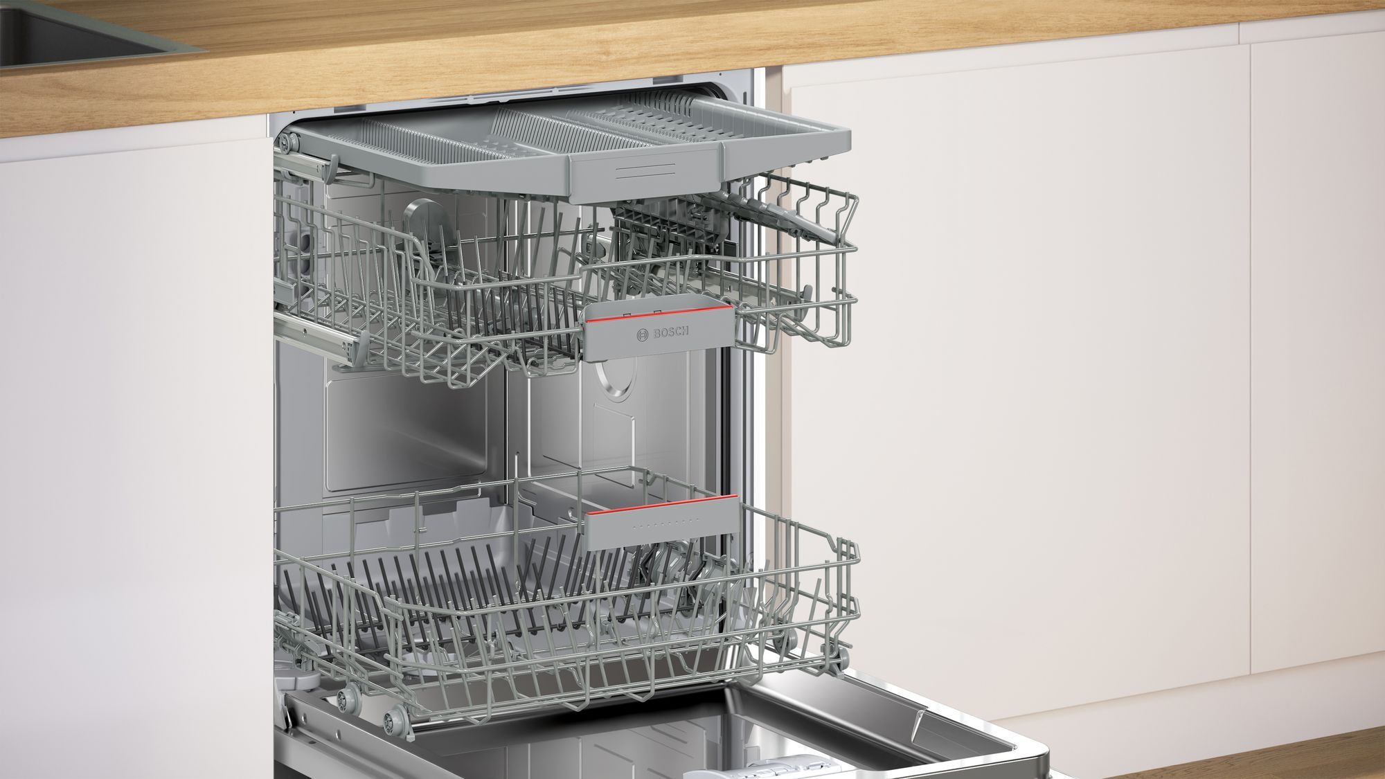 Lave vaisselle tout integrable 60 cm BOSCH Connecté 14 couverts 46dB Blanc - SBV4HVX14E