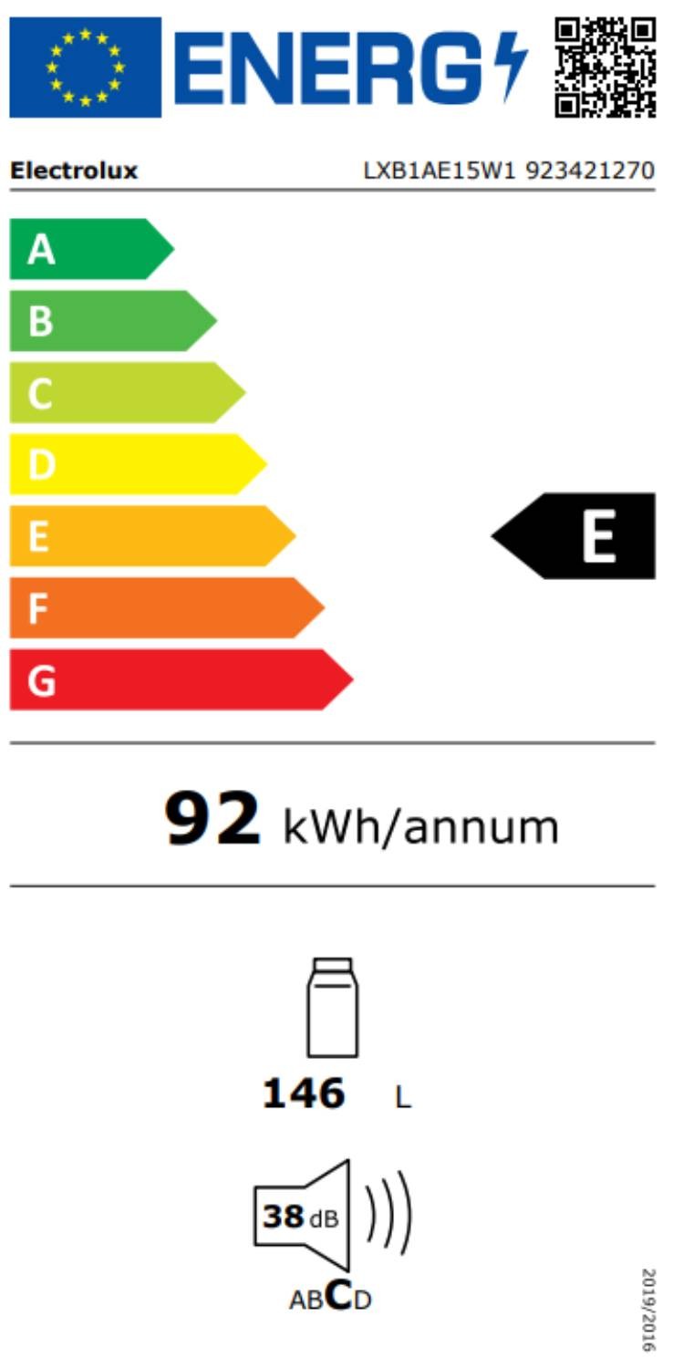 Table top ELECTROLUX Série 500, Froid Statique, 146L, Blanc - LXB1AE15W1 Table top ELECTROLUX Série 500, Froid Statique, 146L, Blanc - LXB1AE15W1