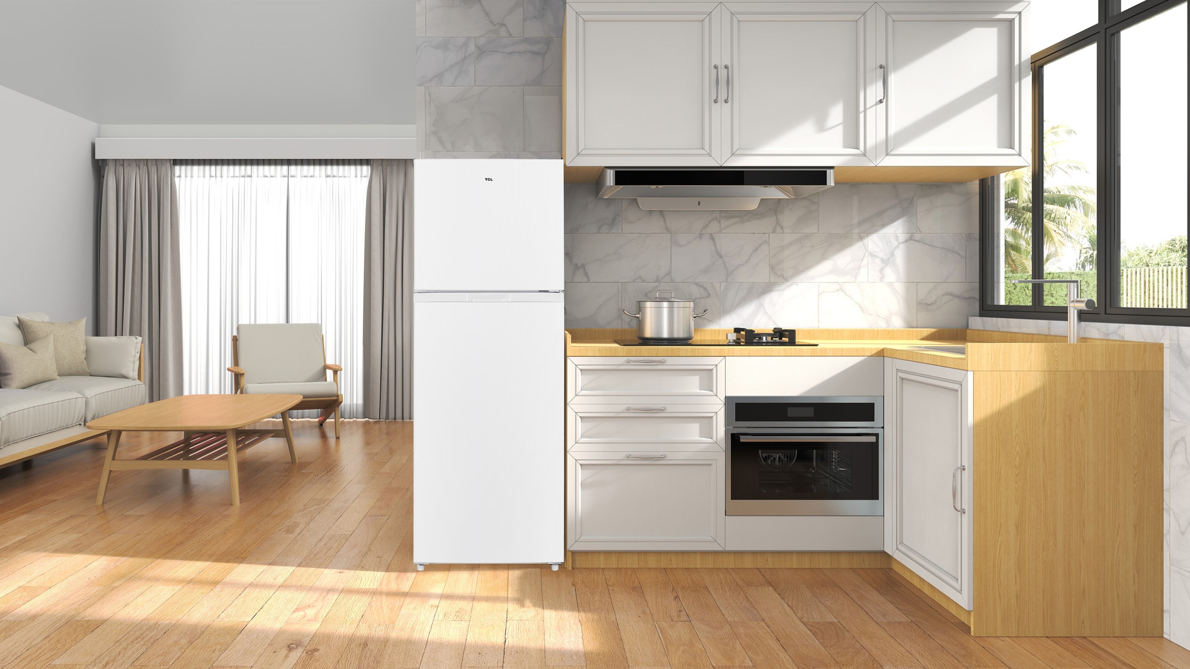 Réfrigérateur congélateur haut TCL Froid ventilé intégral, 334L, Blanc - RF334TWE0 Réfrigérateur congélateur haut TCL Froid ventilé intégral, 334L, Blanc - RF334TWE0