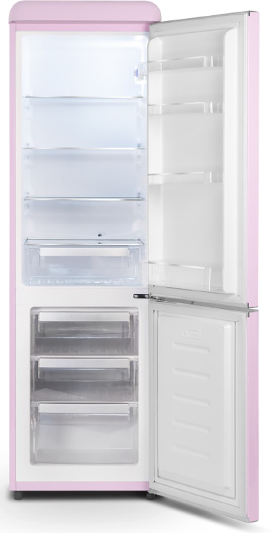 SCHNEIDER Réfrigérateur congélateur bas Vintage froid statique 251L Rose