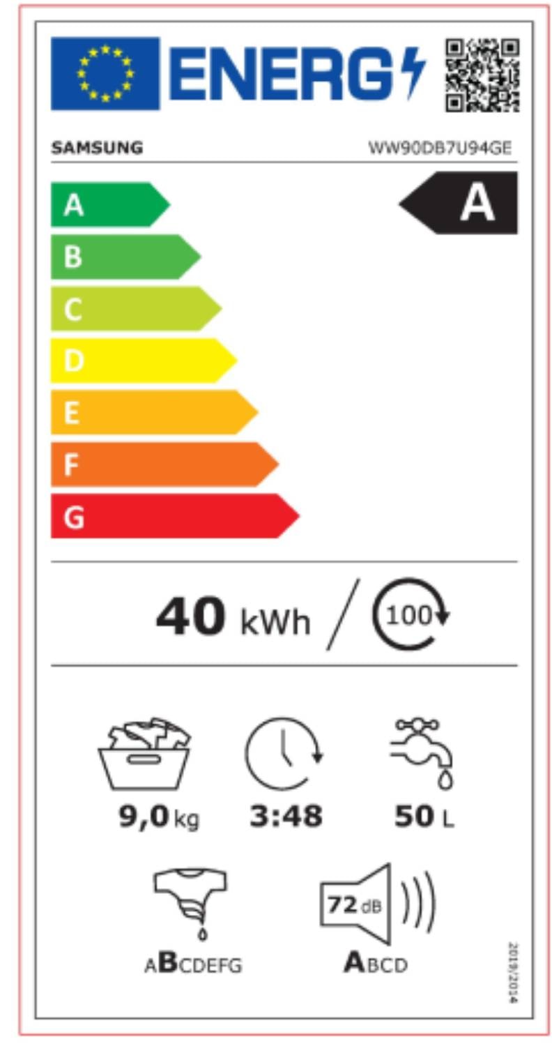 Lave linge Frontal SAMSUNG 9kg 1400trs/min Blanc - WW90DB7U94GE