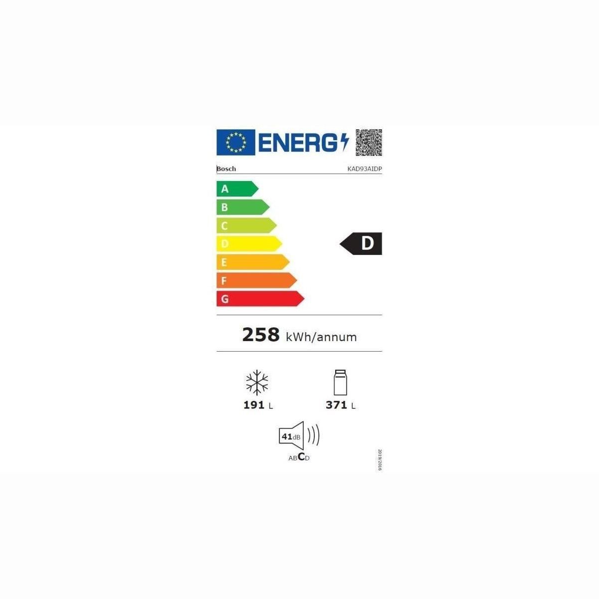 Réfrigérateur américain BOSCH 562L No Frost Inox - KAD93AIDP