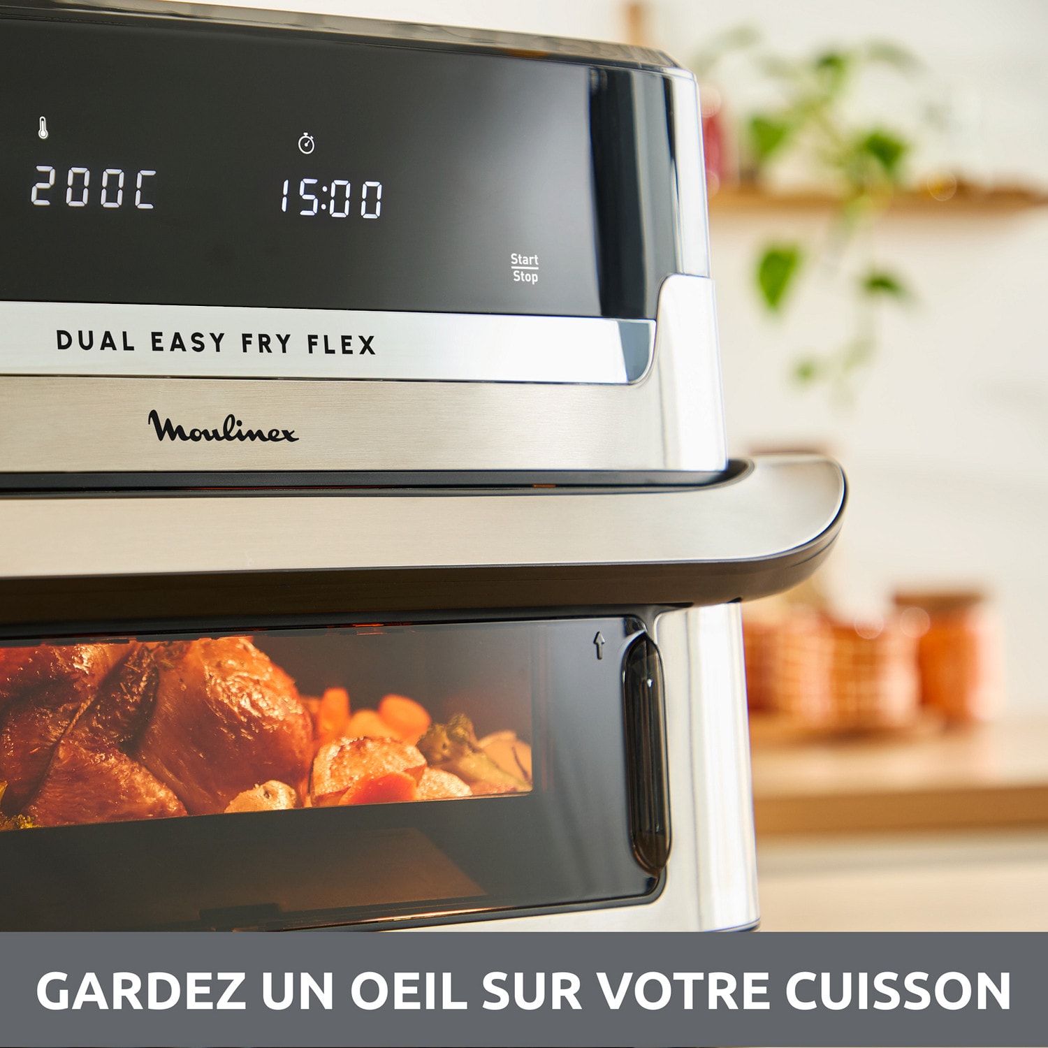 Friteuse à air chaud MOULINEX AirFryer 9L 2700W Double compartiment - EZ922DF0