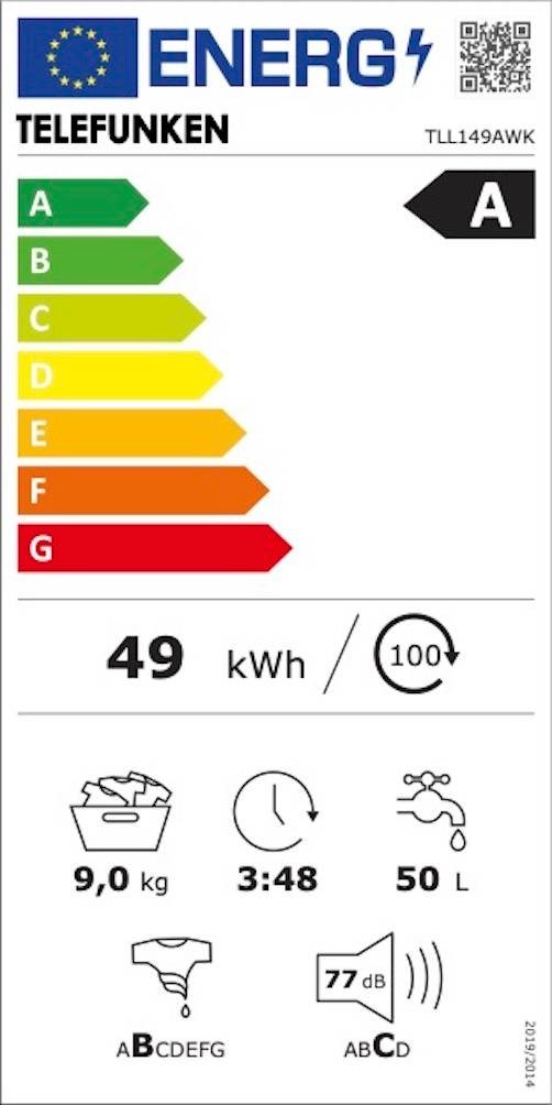 TELEFUNKEN Lave linge Frontal 9 Kg - TLL149AWK