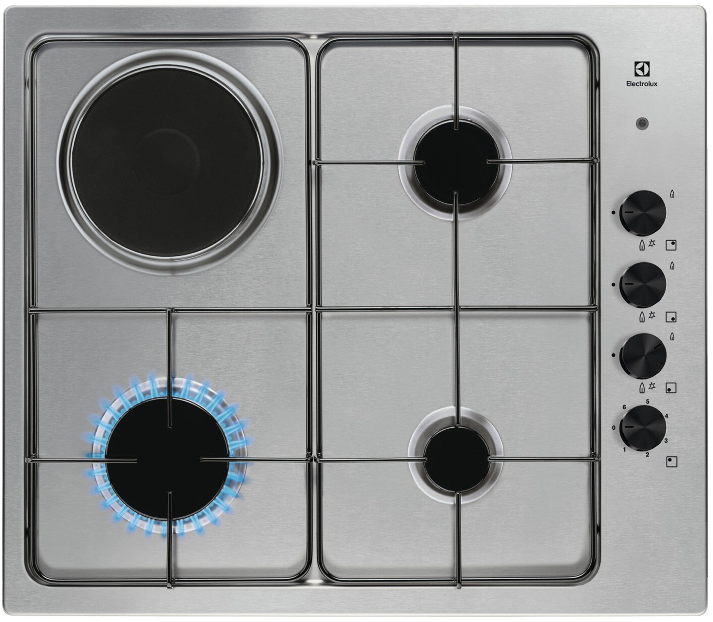 Plaque mixte ELECTROLUX 4 foyers 58 cm Inox EGL62821OX