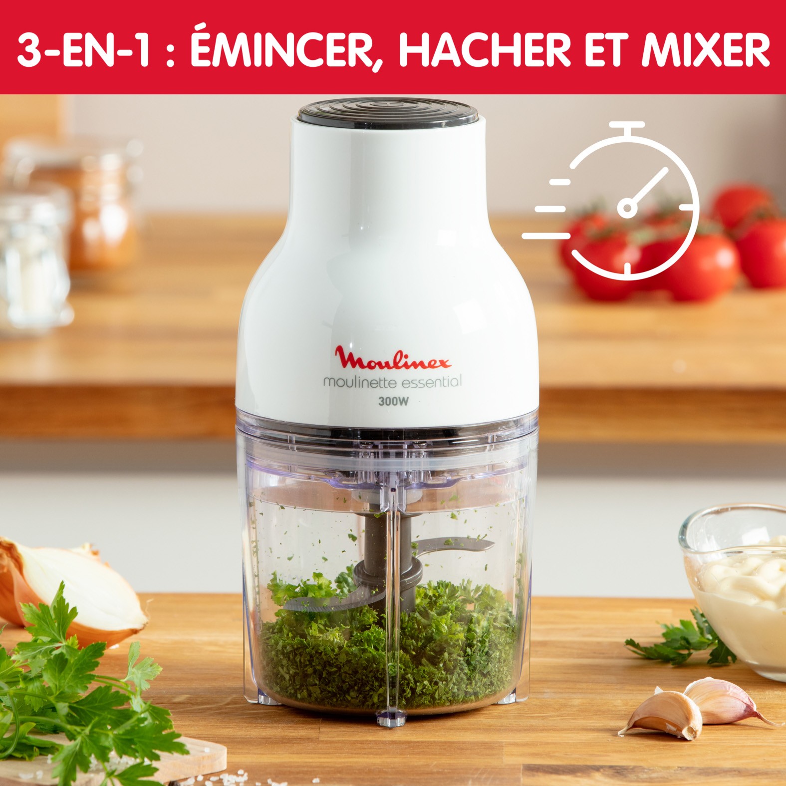 Hachoir MOULINEX essential 300W Blanc - DJ520110