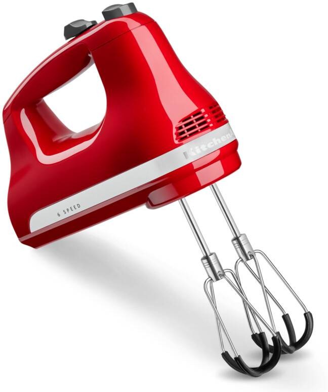 Batteur KITCHENAID électrique 6 vitesses avec batteur à bord flexible Rouge empire - 5KHM6118EER