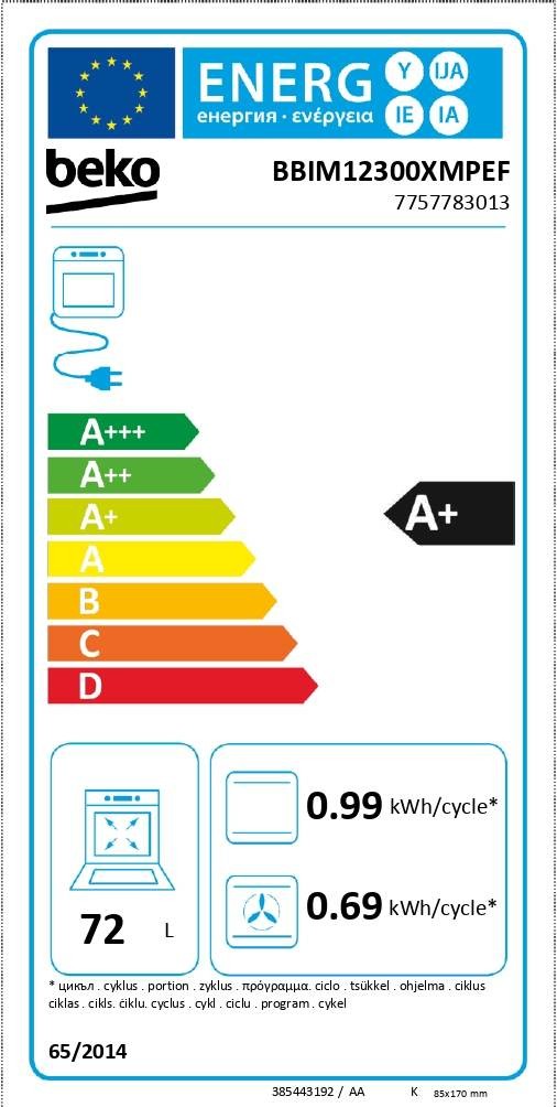 Four encastrable pyrolyse BEKO Multifonction 72L Inox - BBIM12300XMPEF