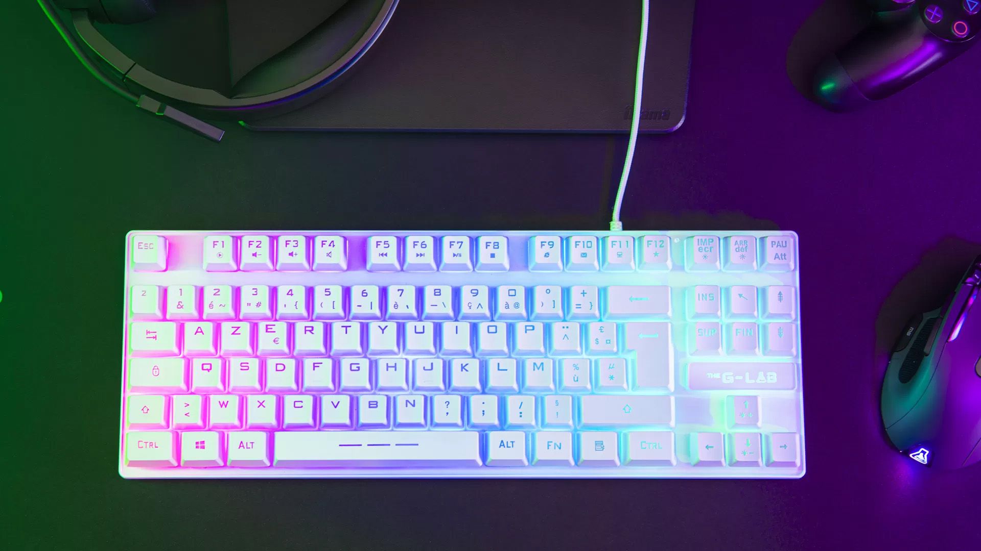 Clavier gamer THE G-LAB RGB - KEYZ-CAESIUMT-W