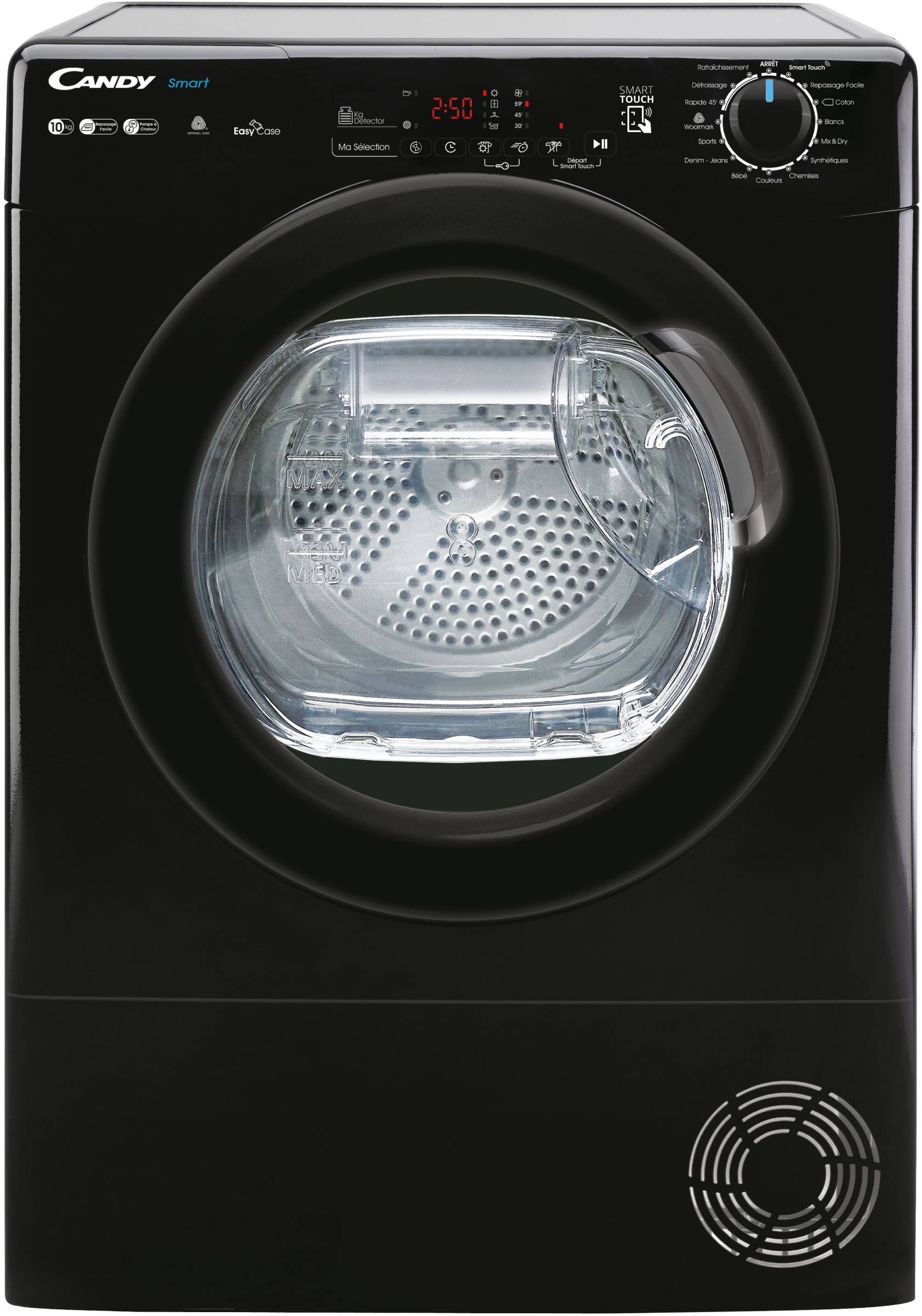 Sèche-linge pompe à chaleur CANDY 10kg Connecté Noir CSEH10A2DBEBX-47