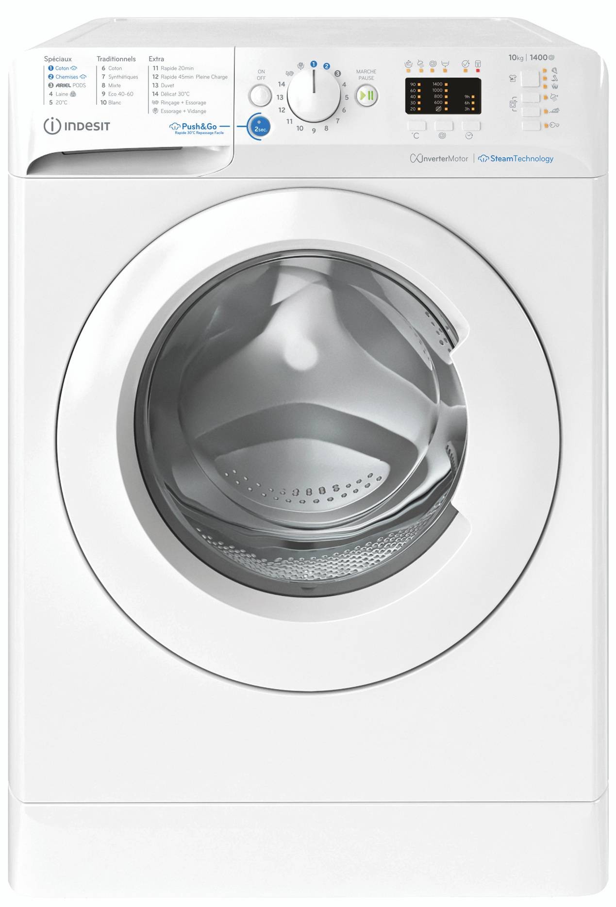 INDESIT Lave linge Frontal Programme vapeur 7kg  BWA71295XWVFR