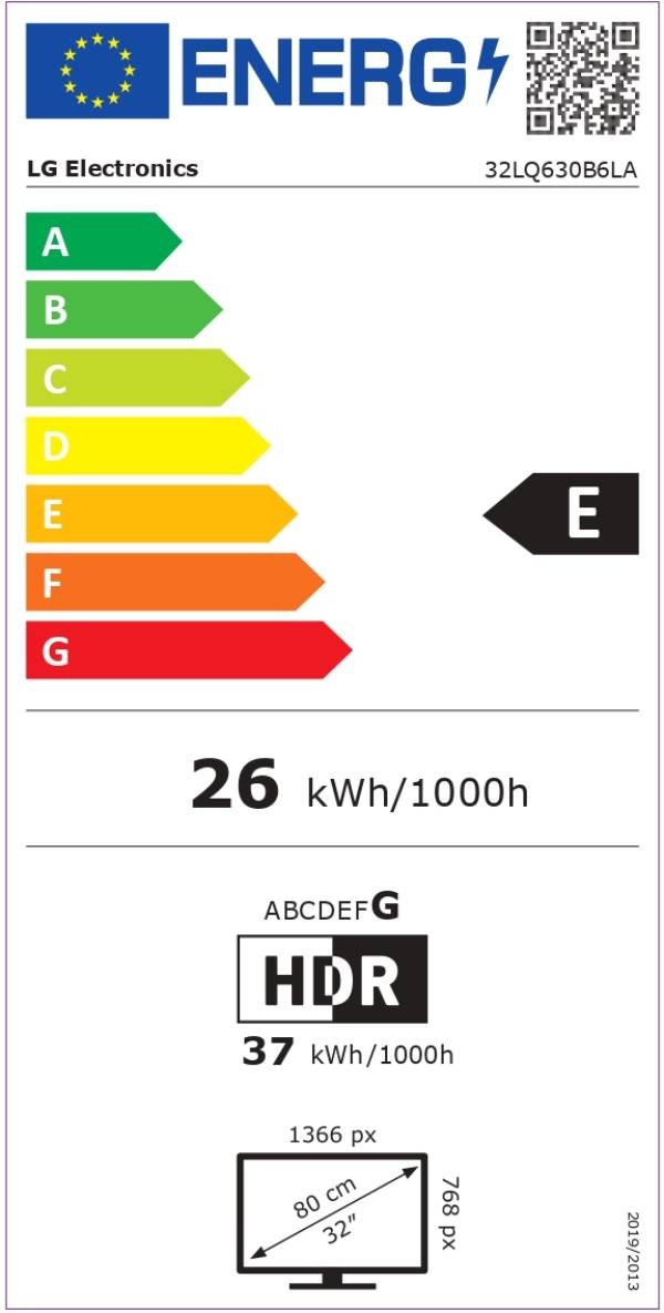 TV LCD 80 cm LG 32" ThinQ - 32LQ630B6