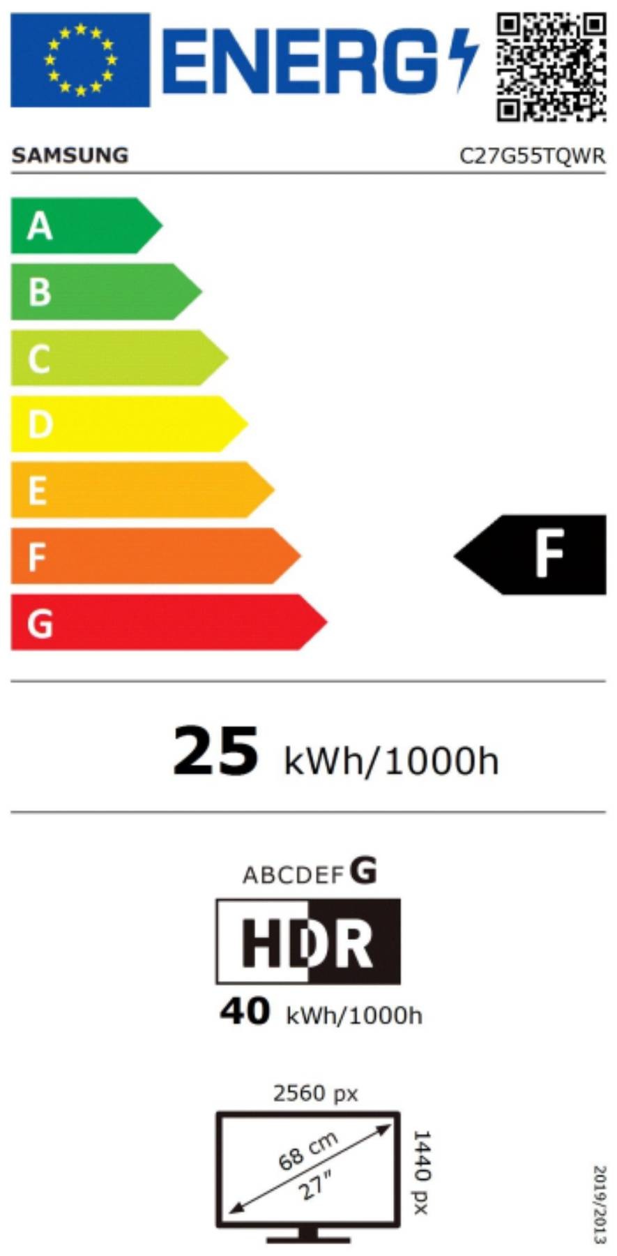 SAMSUNG Ecran 27 pouces WQHD  - LC27G55TQWRXEN