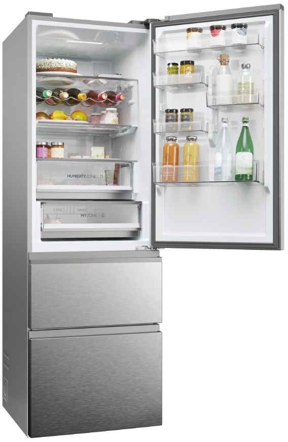 Réfrigérateur congélateur bas HAIER 360L No Frost Inox - HTW5618DNMG