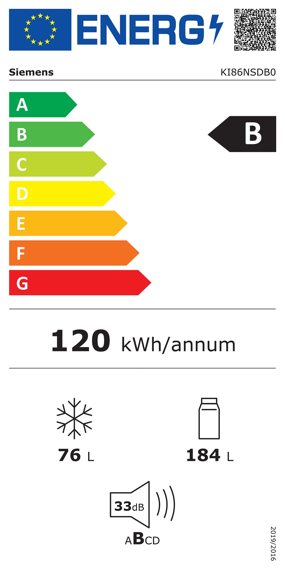 Réfrigérateur congélateur bas SIEMENS  - KI86NSDB0