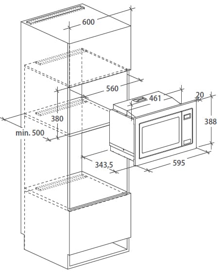Micro ondes Grill Encastrable ROSIERES  - RMG201IN