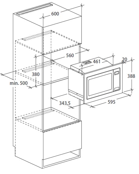 ROSIERES Micro ondes Grill Encastrable  - RMG201IN