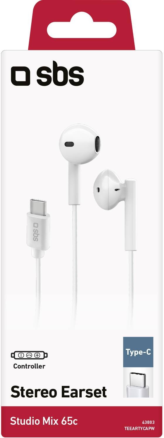 Ecouteurs SBS Studio Mix 65c - Écouteurs semi intra-auriculaires filaires avec connecteur USB-C - ECOUTFIL-MIX65C-USBC