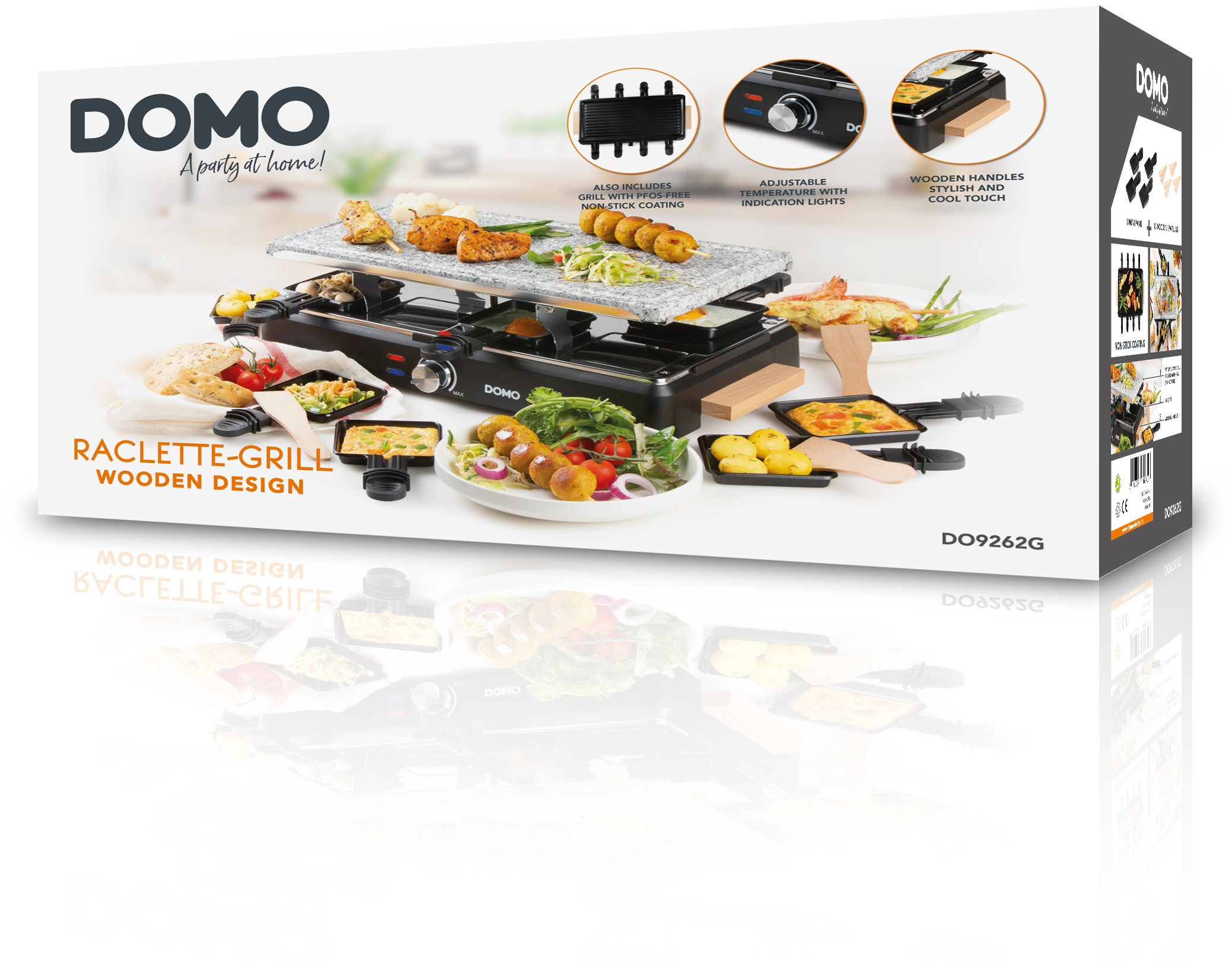 Raclette Multifonction DOMO 8 personnes 1400W Noir - DO9262G